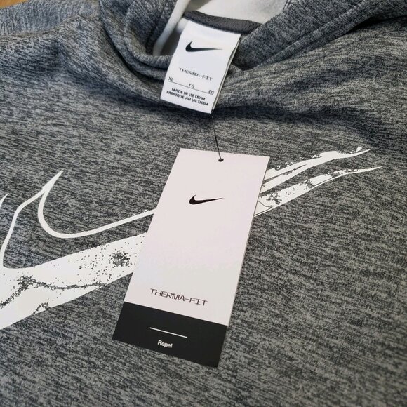 Nike Hoodie Boys Girls XL Gray Heather Stain Repel Therma-FIT HF4414-063 NEW - Picture 4 of 7